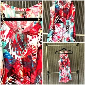 EUC Sleeveless Essentials By Milano Multi-Color Top